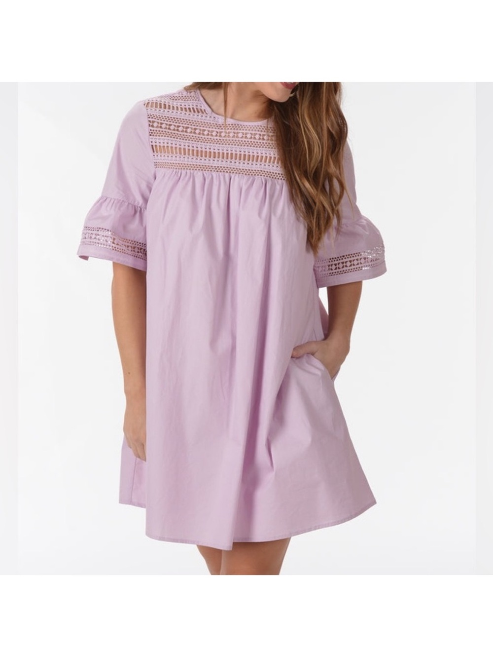 ENGLISH FACTORY purple Lace Detail Mini Dress sz‎ small
